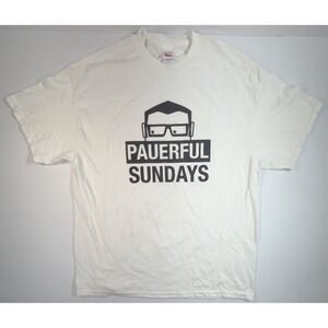 Pauerful Sundays Graphic T Shirt Tennessee River Tag White Tee Size XL